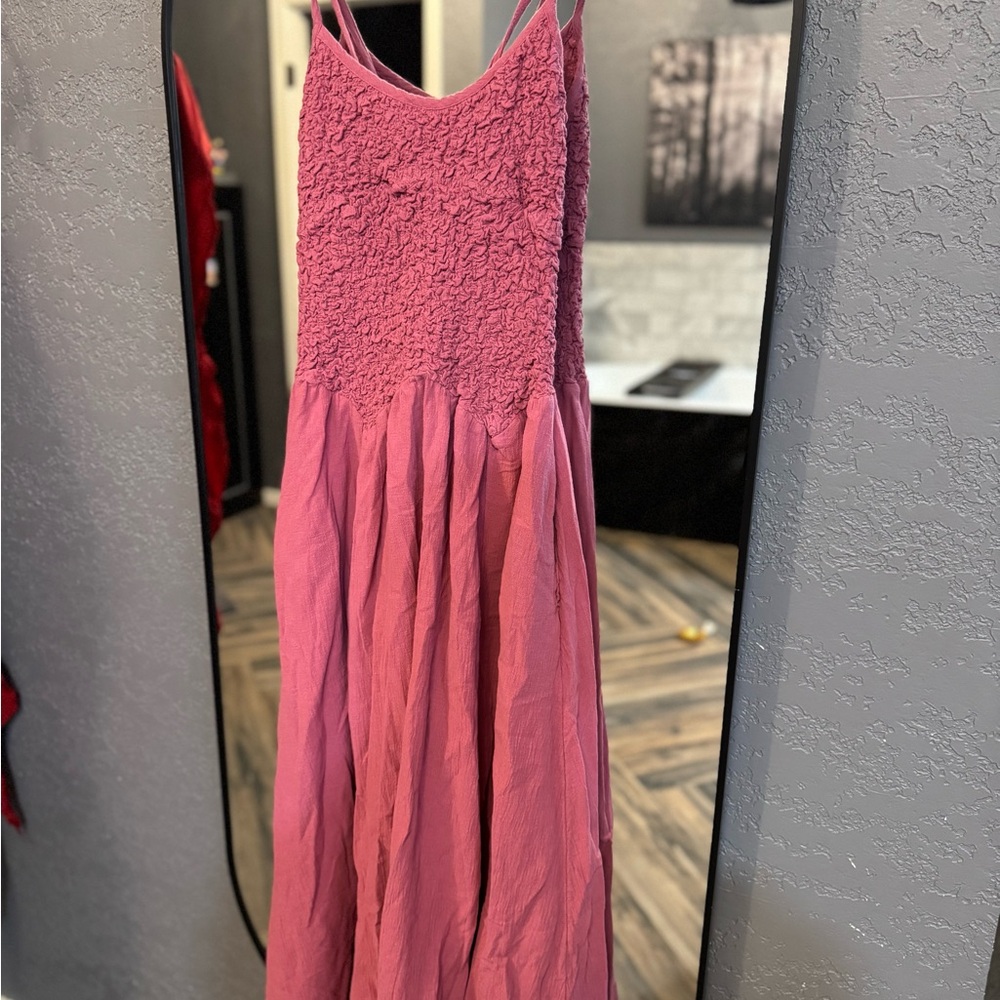 Free People pink midi dress